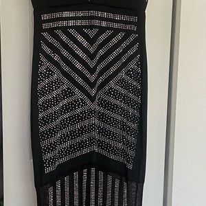 Long black gown with diamonds